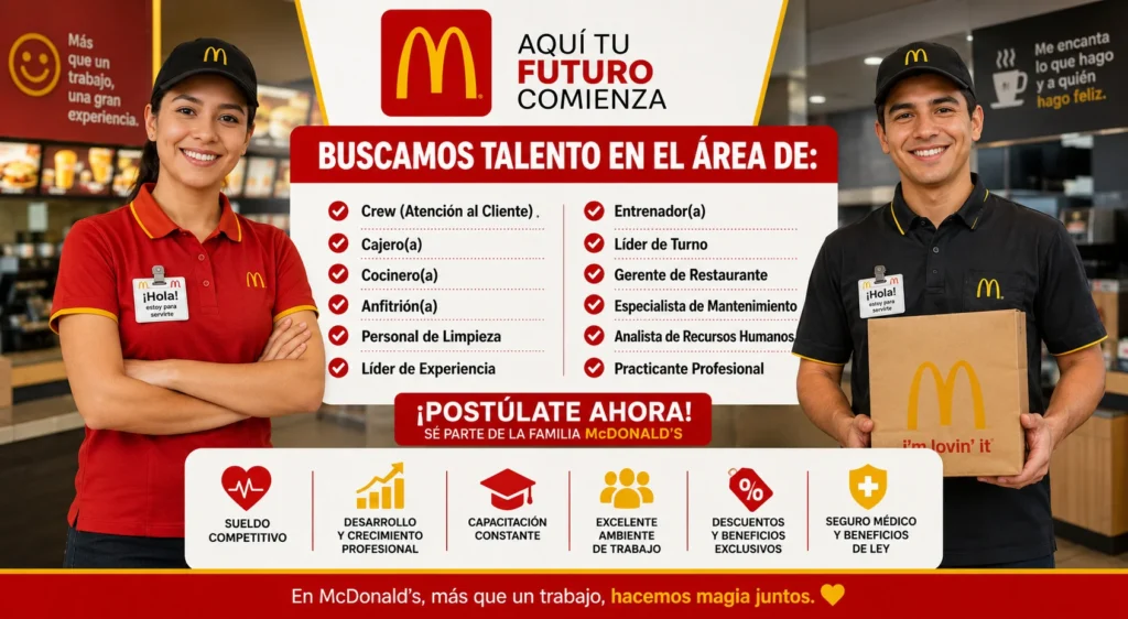 🍔💼 Convocatorias Laborales en McDonald’s: Oportunidades de Empleo para Jóvenes y Adultos